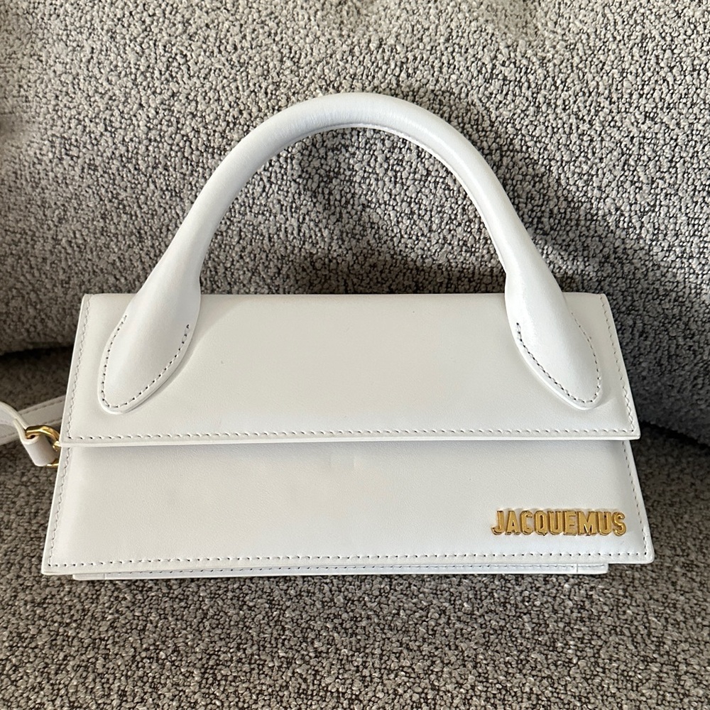 Jacquemus Le Chiquito Long bag in white leathe